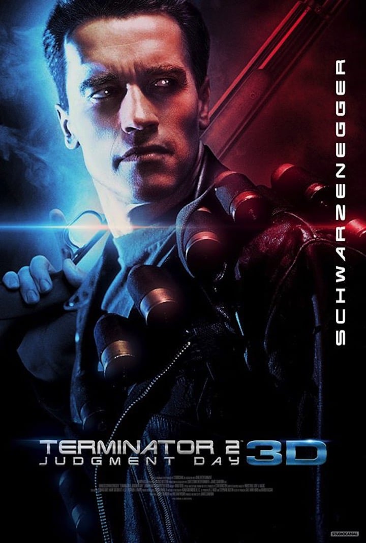 Постер 3D-версии фильма «Терминатор 2: Судный день», Арнольд Шварцнеггер